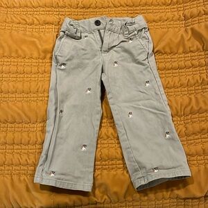 Janie and Jack Toddler Kacki Dress Pants with Bulldogs